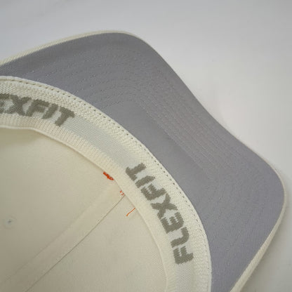 Flexfit Baseball Cap White XL Fitted Coldwater Paint Logo Cattails Hat Graphic