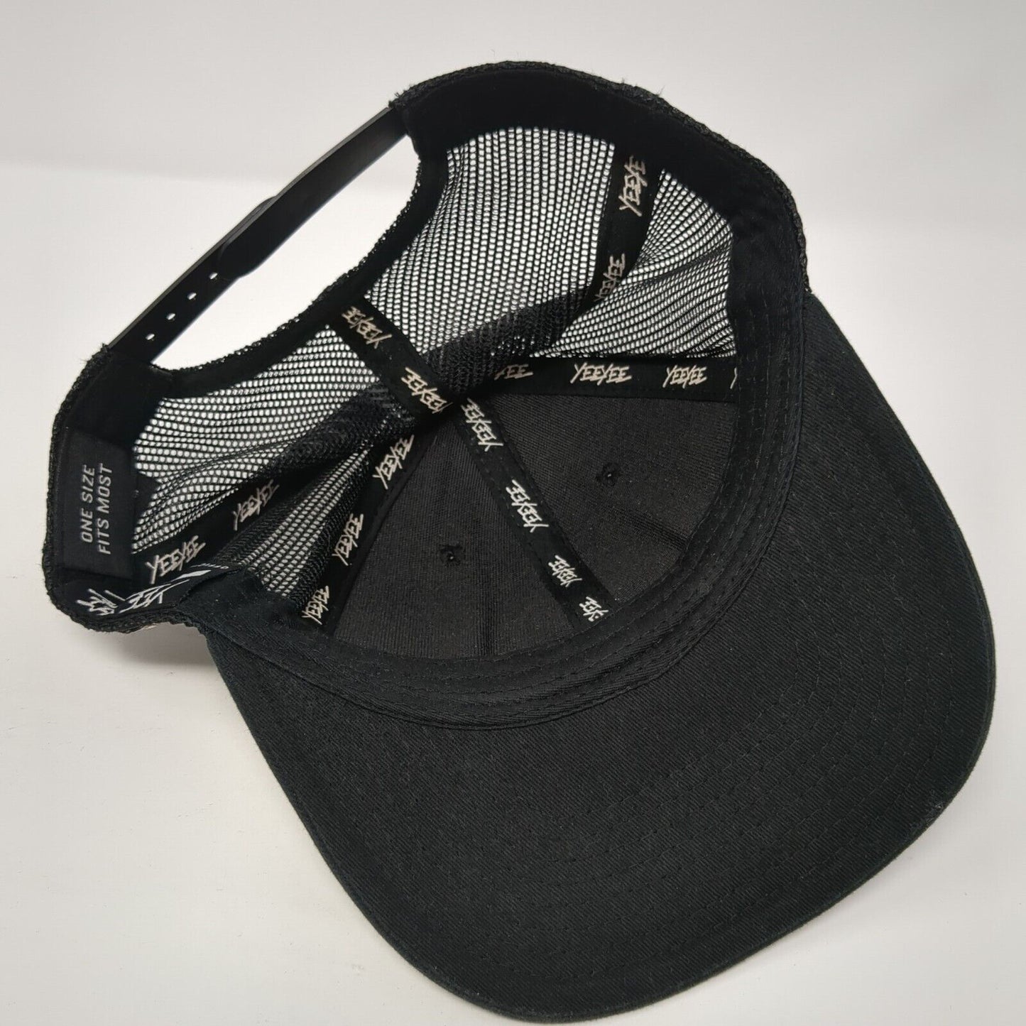 Yee Yee Snapback Mesh Back Trucker Hat Black One Size Solid Adjustable