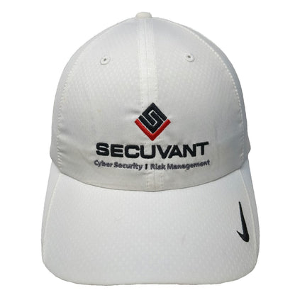 Nike Baseball Cap White OSFM Golf Dri-Fit Secuvant Cyber Security Hat Strapback