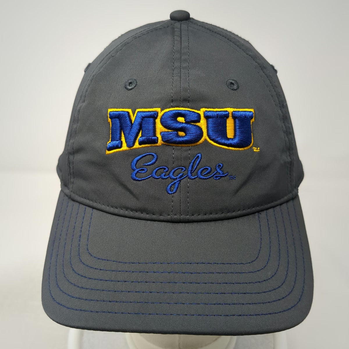 The Game Baseball Cap Gray One Size MSU Eagles EST 1887 Strapback College hat