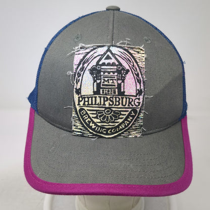 Recaps Philipsburg Brewing Company Trucker Hat Gray Blue Pink One Size Mesh