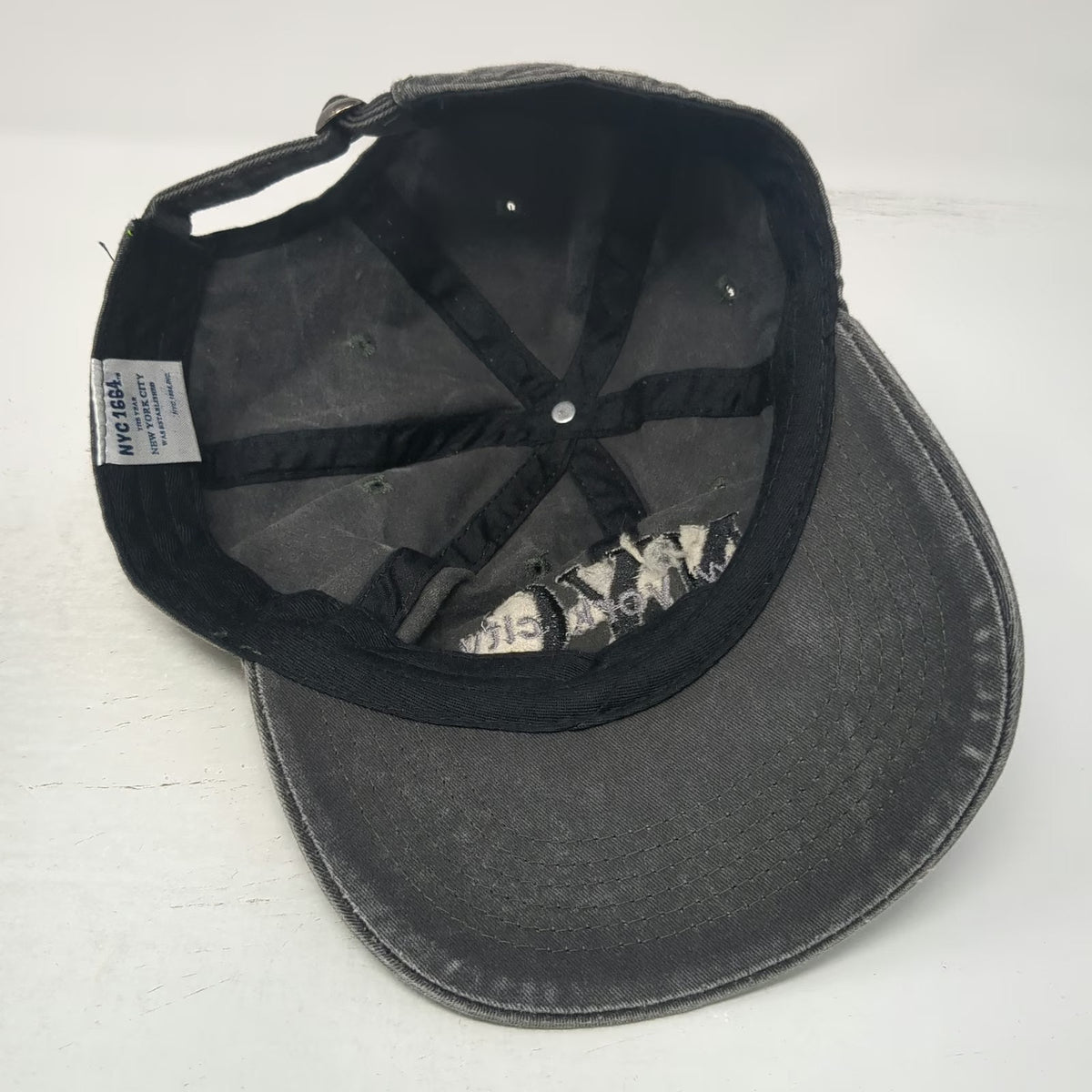 NYC 1664 Baseball Cap Gray One Size Embroidered New York City Adjustable Hat
