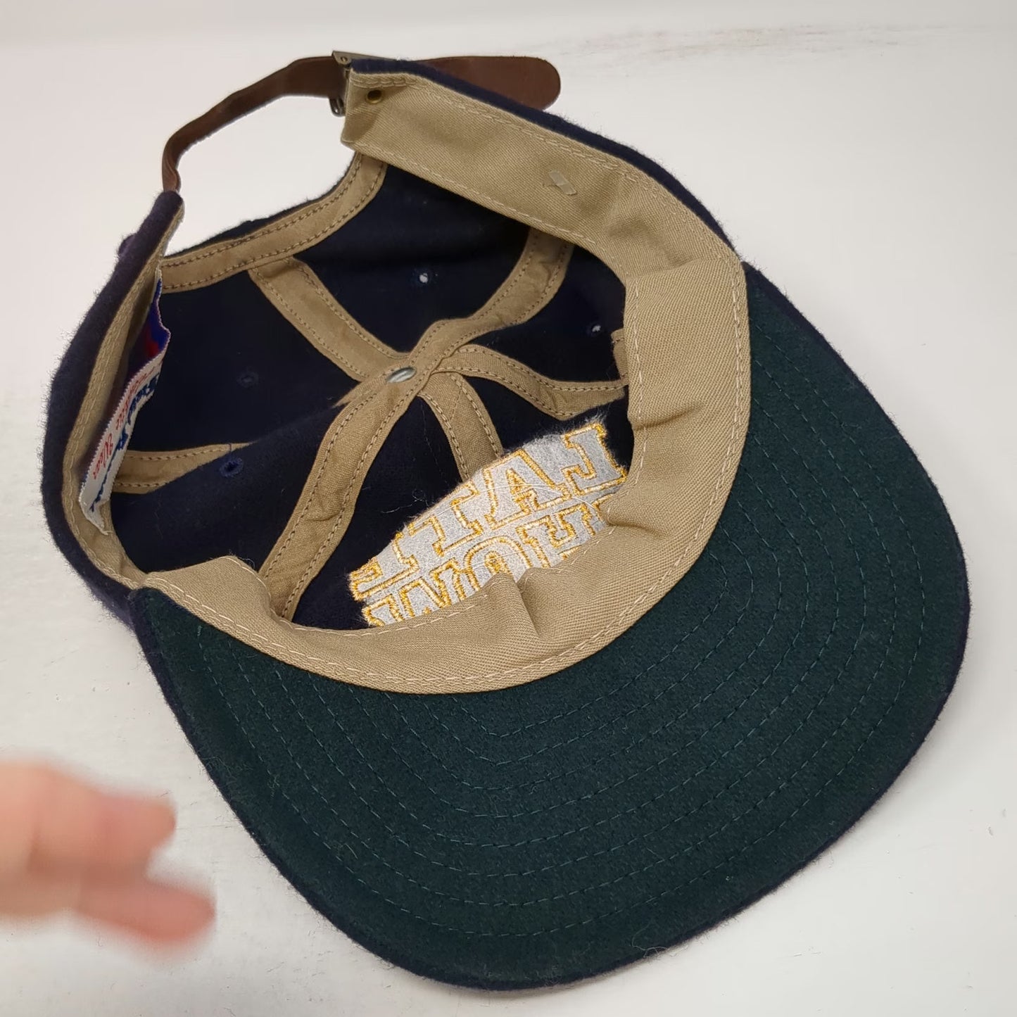 Ebbets Field Flannels Baseball Cap Blue One Size Late Show Wool Hat Vintage 90's