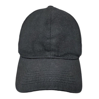 Unbranded Strapback Hat Black One Size Adjustable 6 Panel Vent Holes Blank