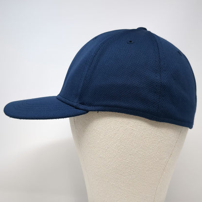 Athletic Works Baseball Cap Blue M Blank Fitted Performance Mesh Stretch Fit Hat