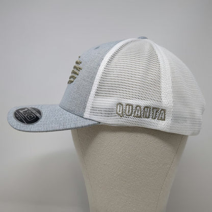 Flexfit Trucker Hat Gray One Size Quanta Services Distressed US Flag Snapback