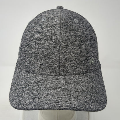 Russell Fitted Hat Gray Medium Embroidered Logo Stretch Vent Holes