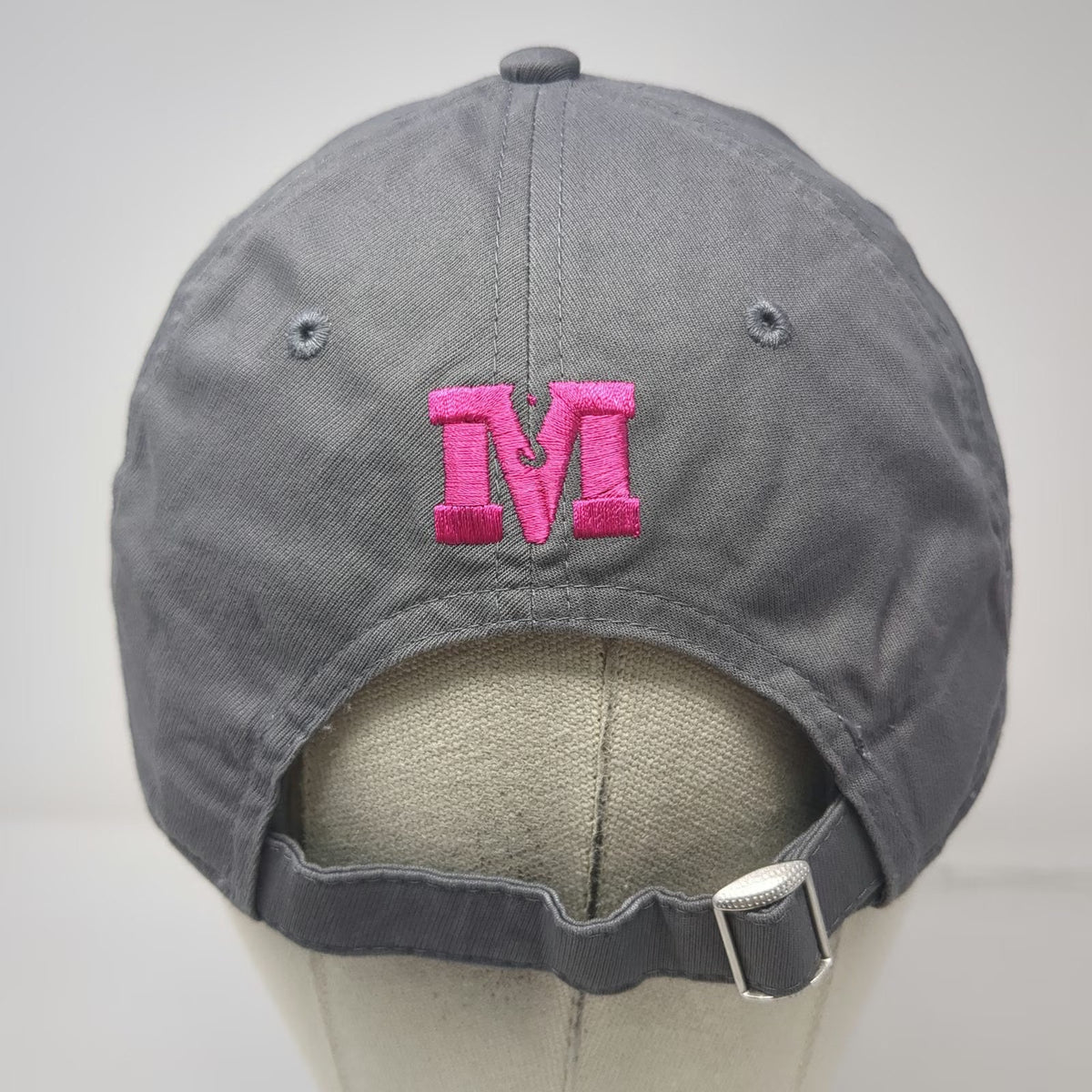 Under Armour Baseball Cap Gray One Size Pink M Logo Slideback Cotton Twill Hat
