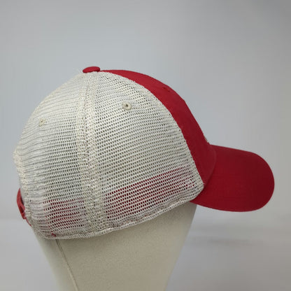 Utah Utes NCAA Captivating Trucker Hat Red Beige One Size Mesh Back Snapback