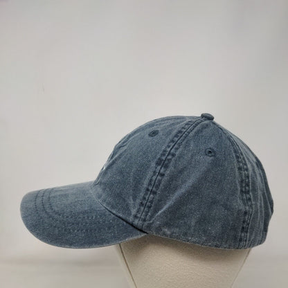 Anchor Slideback Hat Blue One Size Embroidered Adjustable Leather Strap