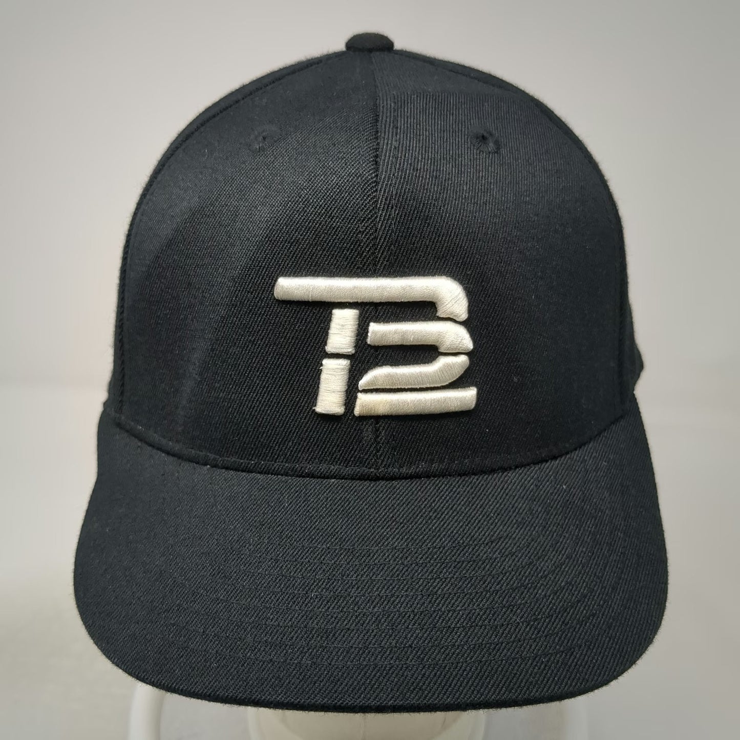 210 Fitted Baseball Cap Black 7 5/8 TB12 Logo Raised Embroidery Structured Hat