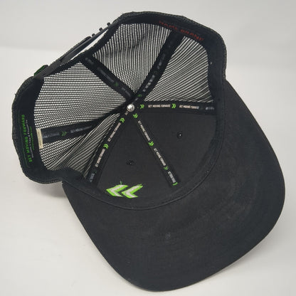 Get Moving Forward Trucker Hat Black One Size Embroidered Logo Mesh Back