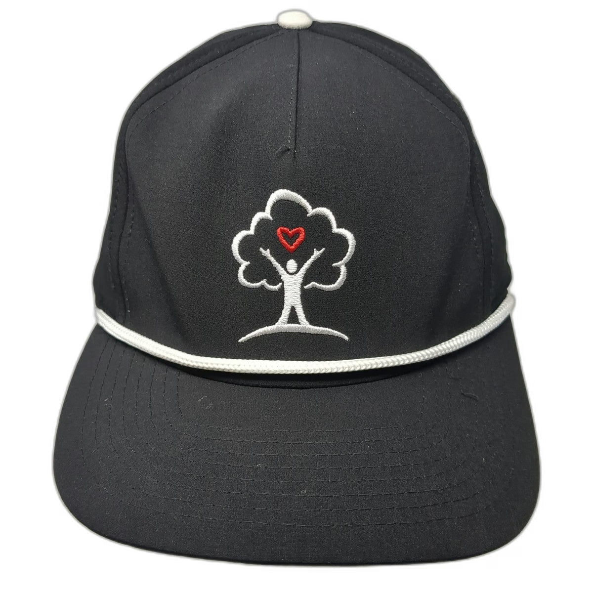 Pins & Aces 5 Panel Black One Size Hat Freedom Youth Tree Heart Rope Snapback