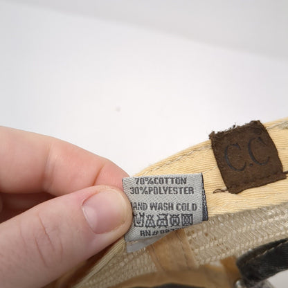 C.C Ponyback Strapback Trucker Hat Camouflage One Size Adjustable Distressed