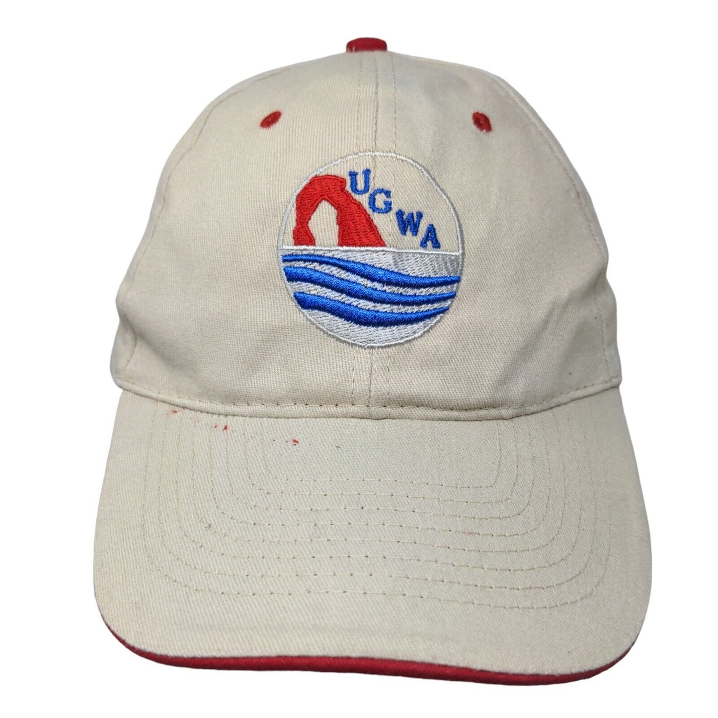 UGWA Strapback Hat Tan OSFA Embroidered Adjustable 6 Panel Hit Wear