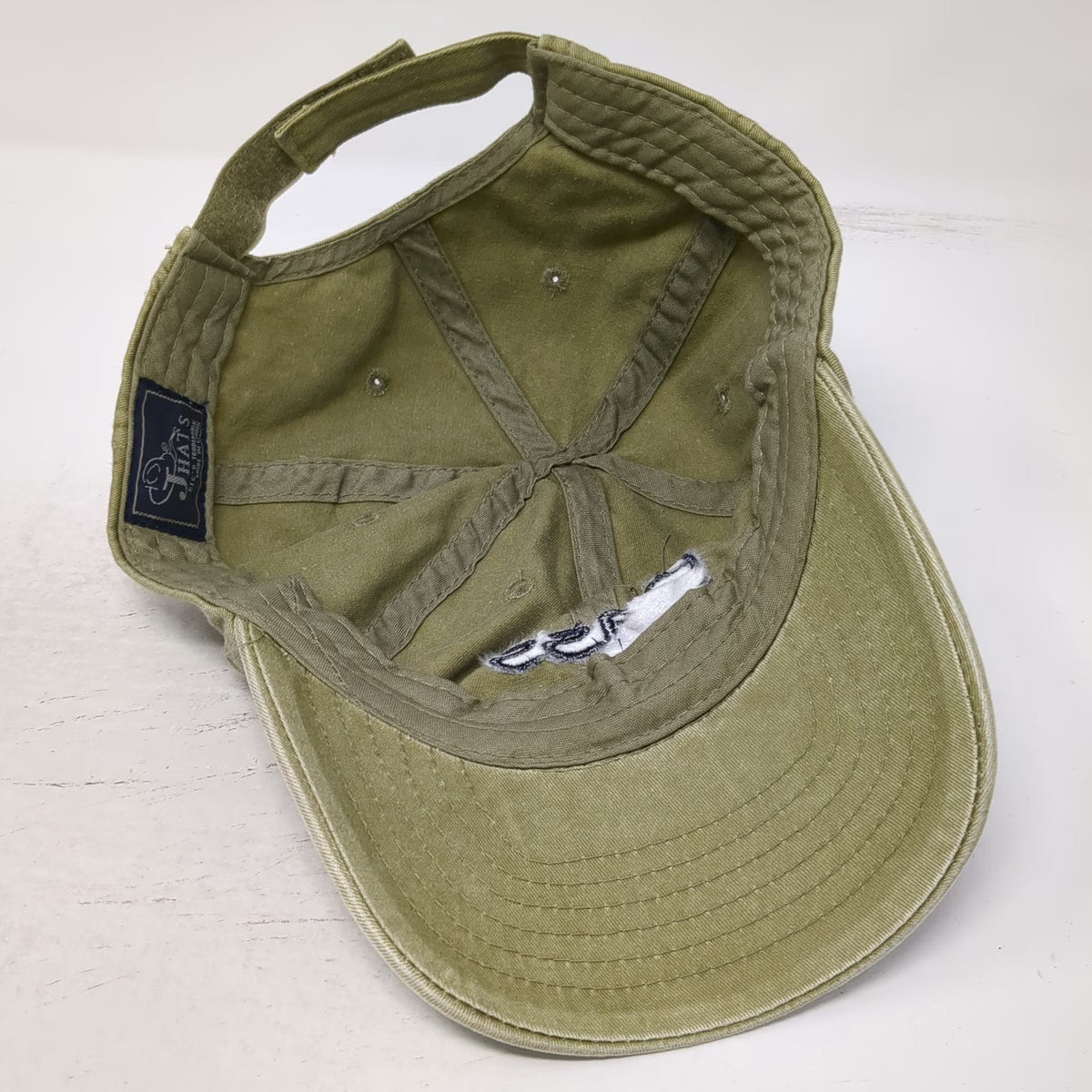 J Hats Baseball Cap Green One Size Bass Lake Embroidery Strapback Twill Hat