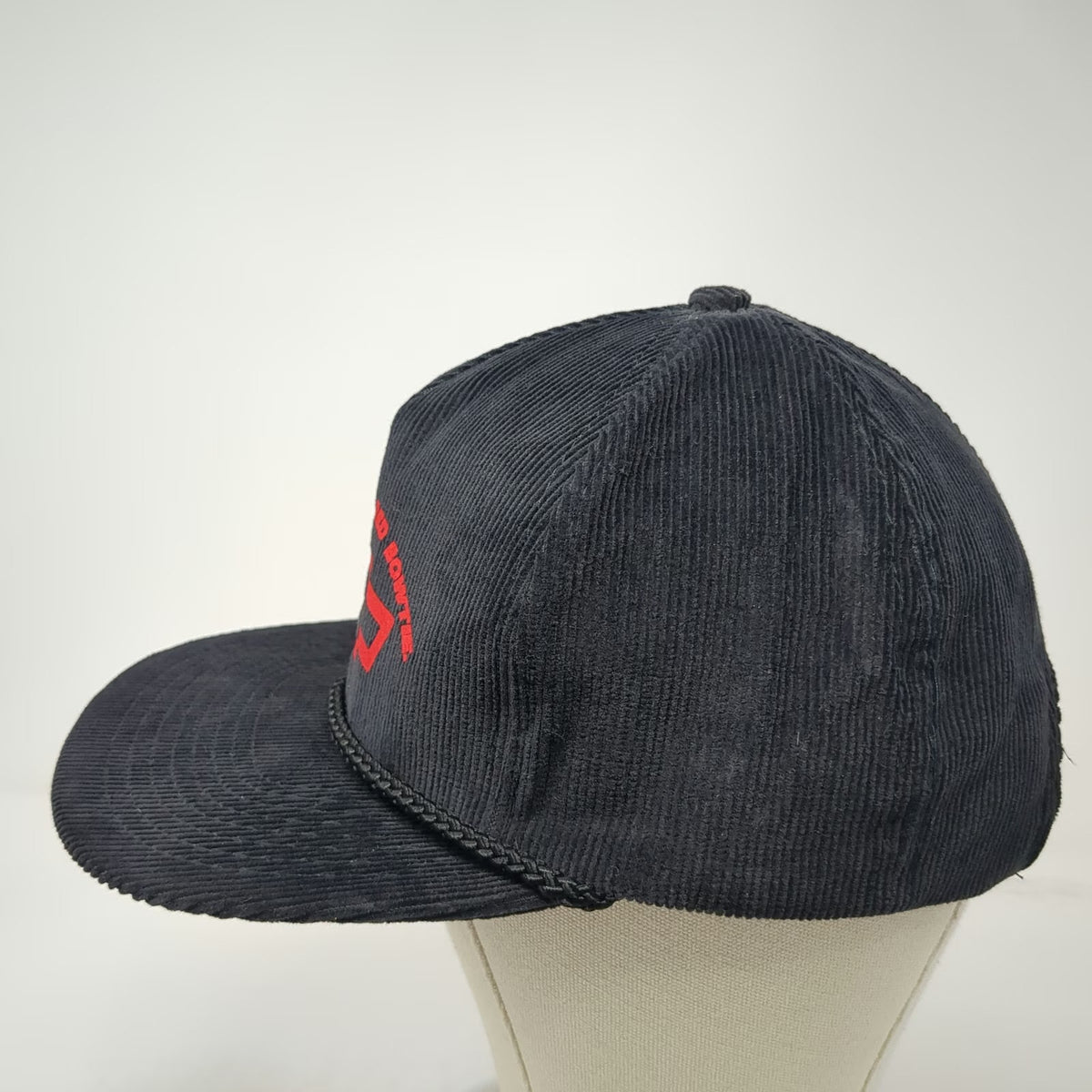 Nissin Trucker Black Hat One Size Chevrolet Red Bowtie Edmark Corduroy Strapback