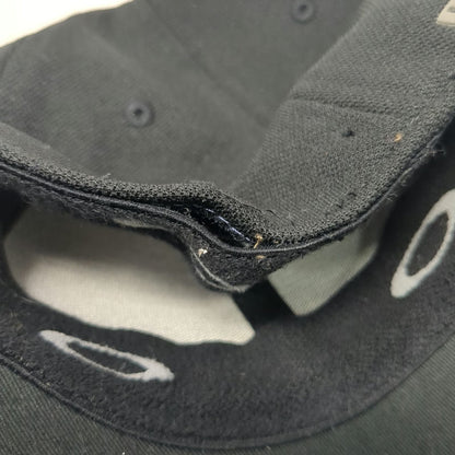 Oakley Baseball Cap Black XL A-Flex Stretch Fit Polyester Curved Brim Sport Hat