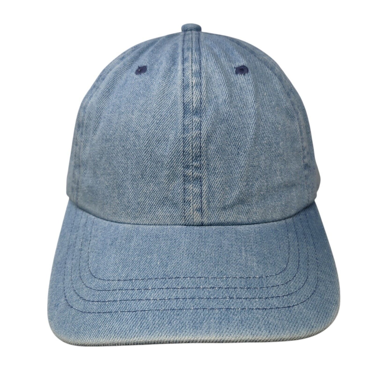 Unbranded Slideback Hat Blue One Size Adjustable Vented Holes Denim Blank