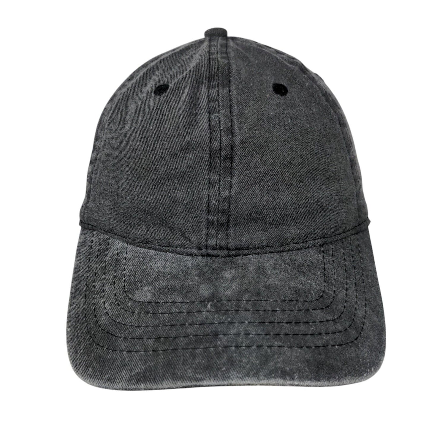 Unbranded Strapback Hat Gray OSFM Adjustable Vent Holes Blank Solid