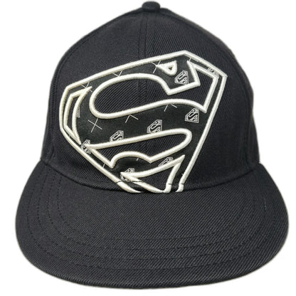 Bioworld Baseball Cap Black M Superman Shield Raised Embroidery Stretch hat