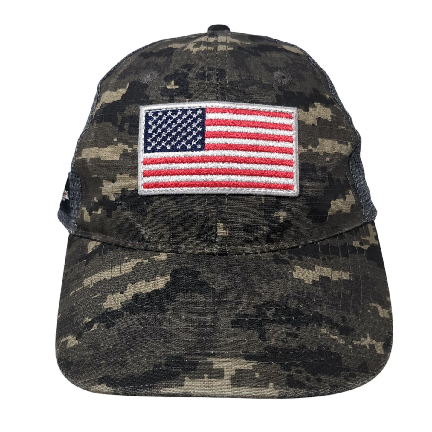 USA Flag KOA Snapback Trucker Hat Multicolor One Size Camo Mesh Back