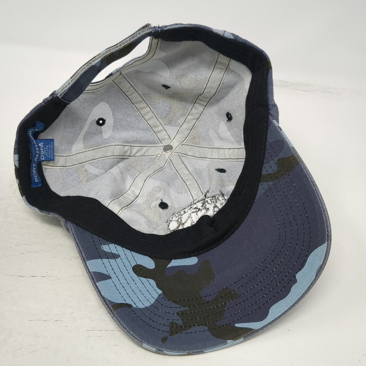 Port Authority Baseball Cap Blue Camo One Size Coeur D'Alene Casino Resort Hat