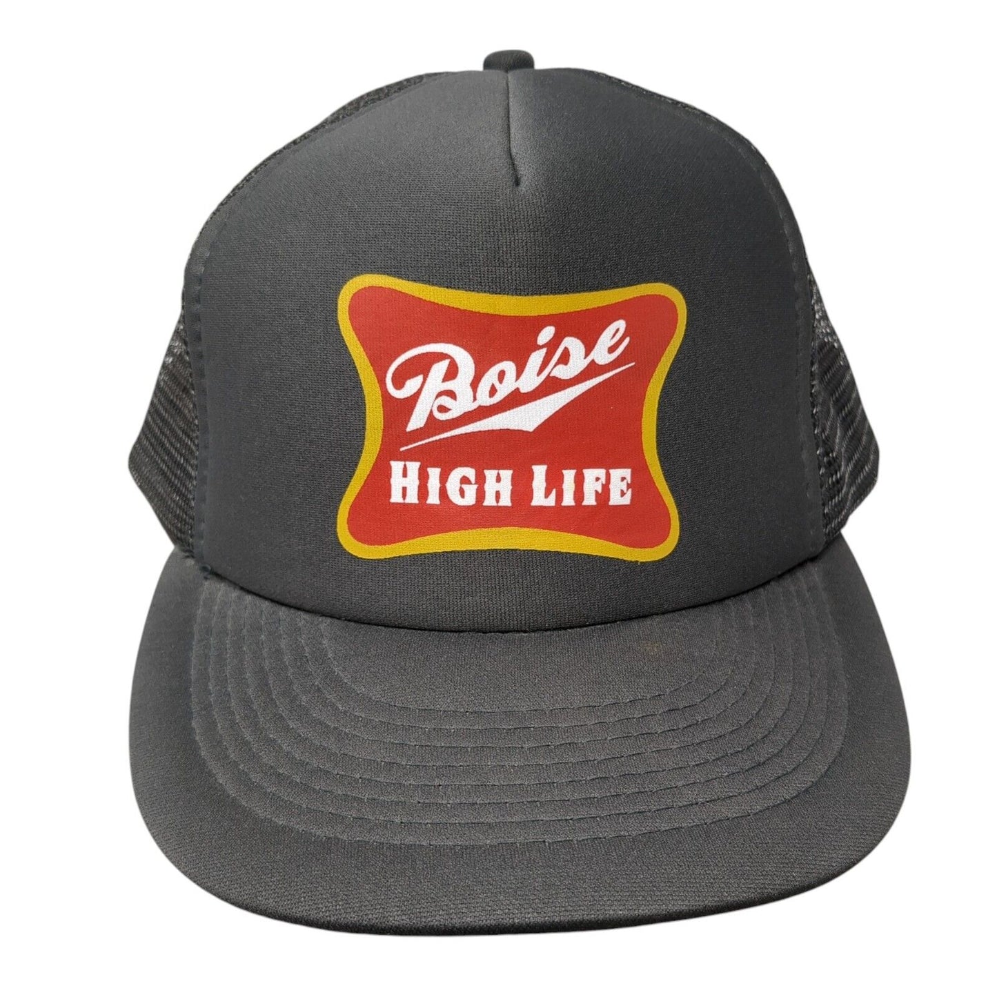 Boise High Life Snapback Trucker Hat Gray One Size Adjustable Mesh Back Otto