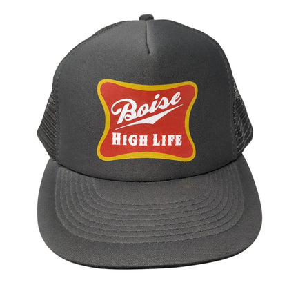 Boise High Life Snapback Trucker Hat Gray One Size Adjustable Mesh Back Otto
