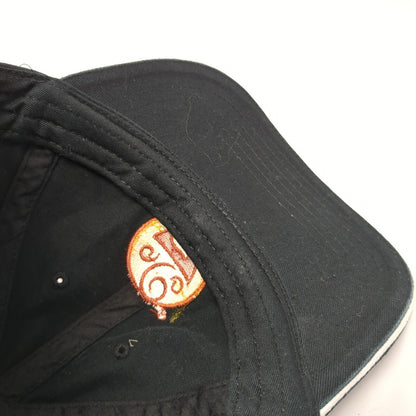 Otto Strapback Hat Black One Size Adjustable Embroidered Vented Holes 6 Panel