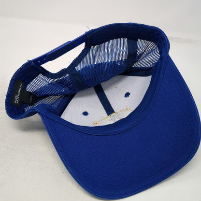 Port Authority Trucker Hat Blue One Size River Edge Mountains Mesh Snapback