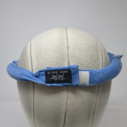 Take Two Visor Hat Blue One Size Denim Padded Roll Top Strapback Newport Beach
