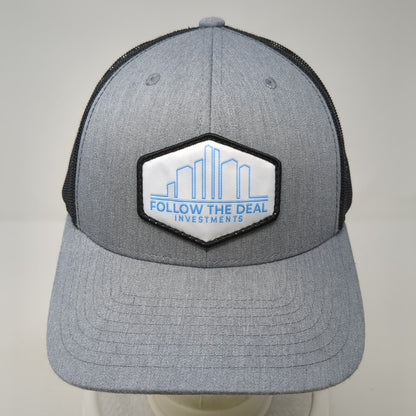 Follow The Deal Investments Snapback Trucker Hat Gray One Size Mesh Back