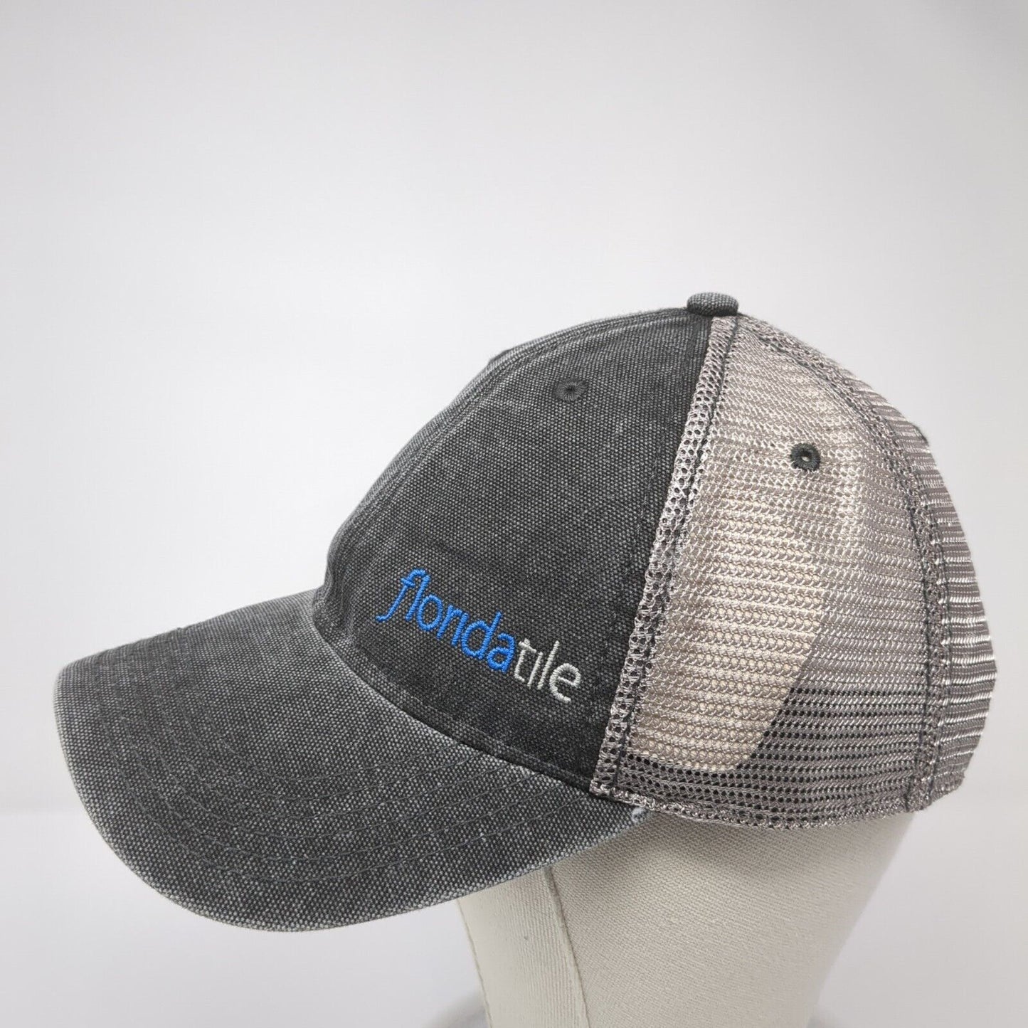 Floridatile Snapback Trucker Hat Gray OS Adjustable Embroidered Mesh Legacy