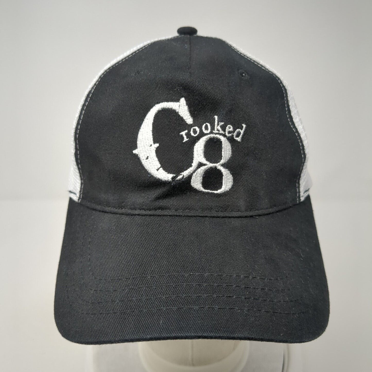 Crooked C8 Snapback Trucker Hat Black One Size Adjustable Mesh Back Cap America