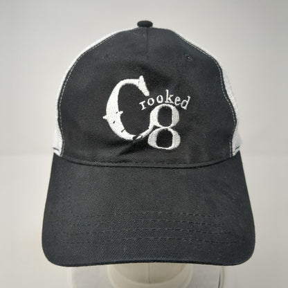 Crooked C8 Snapback Trucker Hat Black One Size Adjustable Mesh Back Cap America