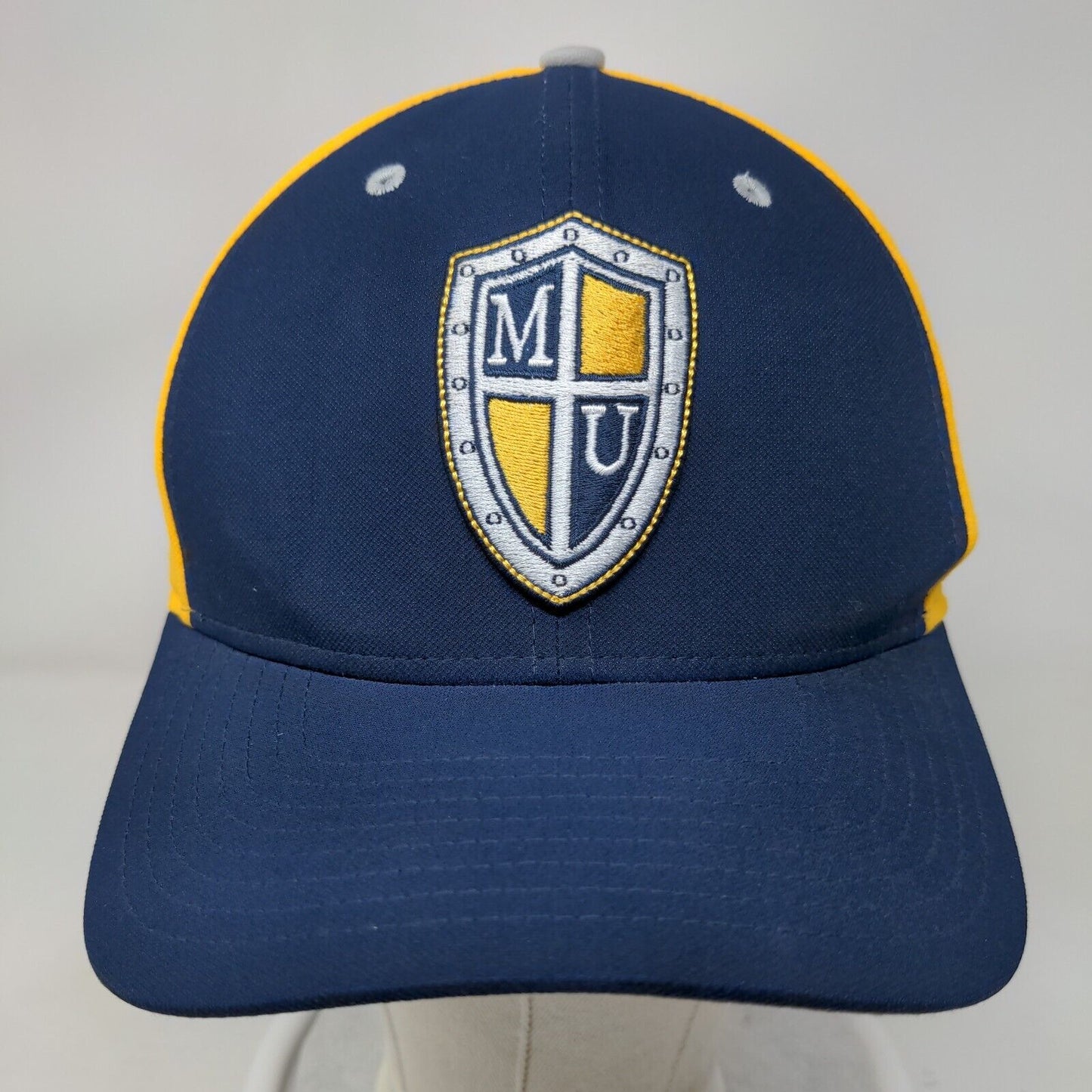 Nike Classic 99 Dri Fit Hat Blue Gold Marian University Knights Size S-M NCAA