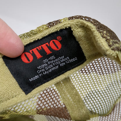 OTTO Trucker Hat Green Brown Camo One Size Boulder Mountain Tour Snapback Mesh
