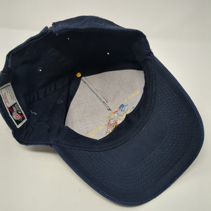 Winnemucca New Holland Strapback Hat Blue One Size Embroidered Otto