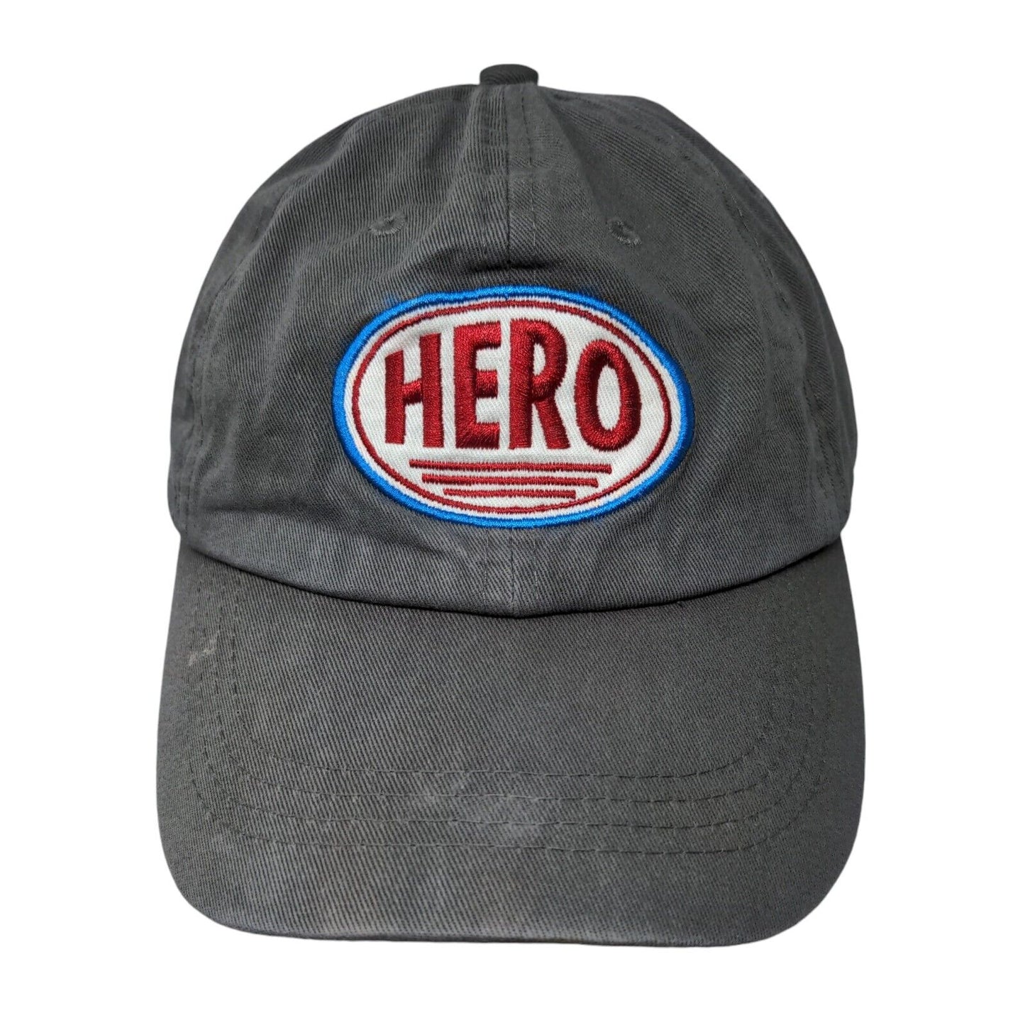 HERO I Am One Blood Slideback Hat Gray One Size Adjustable Embroidered Cotton