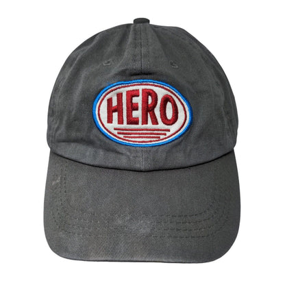 HERO I Am One Blood Slideback Hat Gray One Size Adjustable Embroidered Cotton