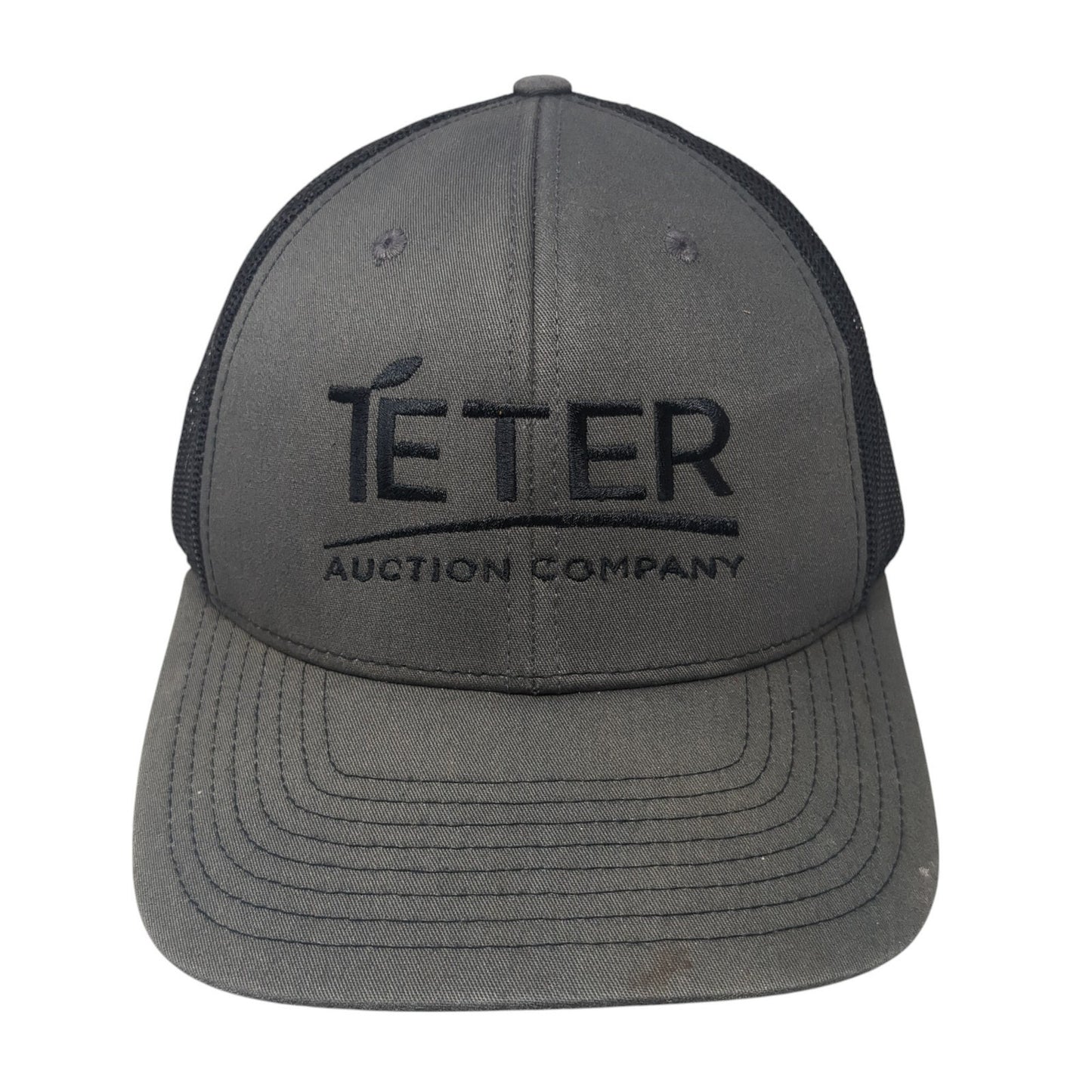 1Eter Auction Company Trucker Hat Gray One Size Adjustable Mesh Back Richardson
