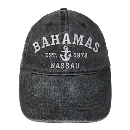 Bahamas Est 1973 Nassau Strapback Hat Gray One Size Adjustable Embroidered