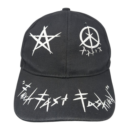 SMFK Slideback Hat Black One Size Adjustable Star Logo 6 Panel Outdoor
