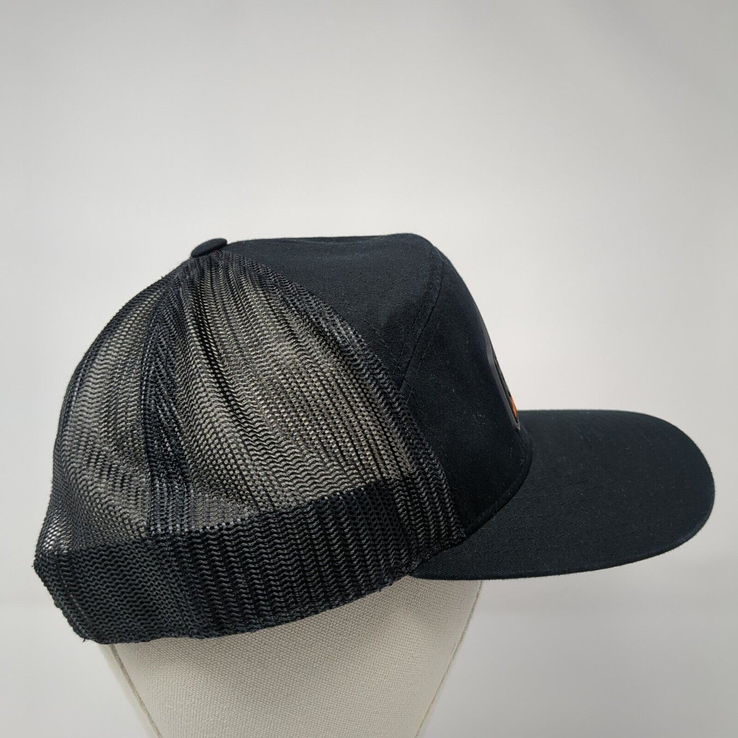 RMC Rocky Mountain Crane Snapback Trucker Hat Black One Size Mesh Back