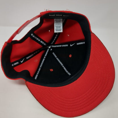 Nike True Snapback Hat Red One Size Adjustable Swoosh Vent Holes