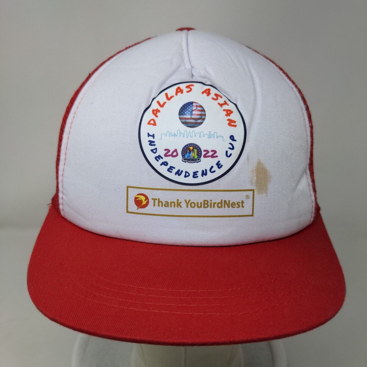 2022 Dallas Asian Independence Cup Snapback Trucker Hat Red One Size Mesh Back