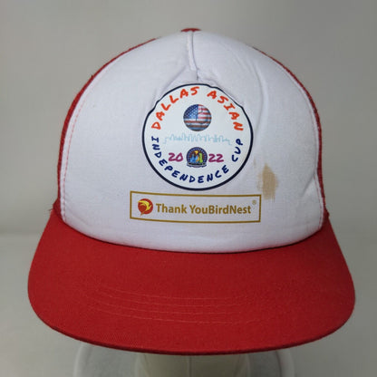 2022 Dallas Asian Independence Cup Snapback Trucker Hat Red One Size Mesh Back