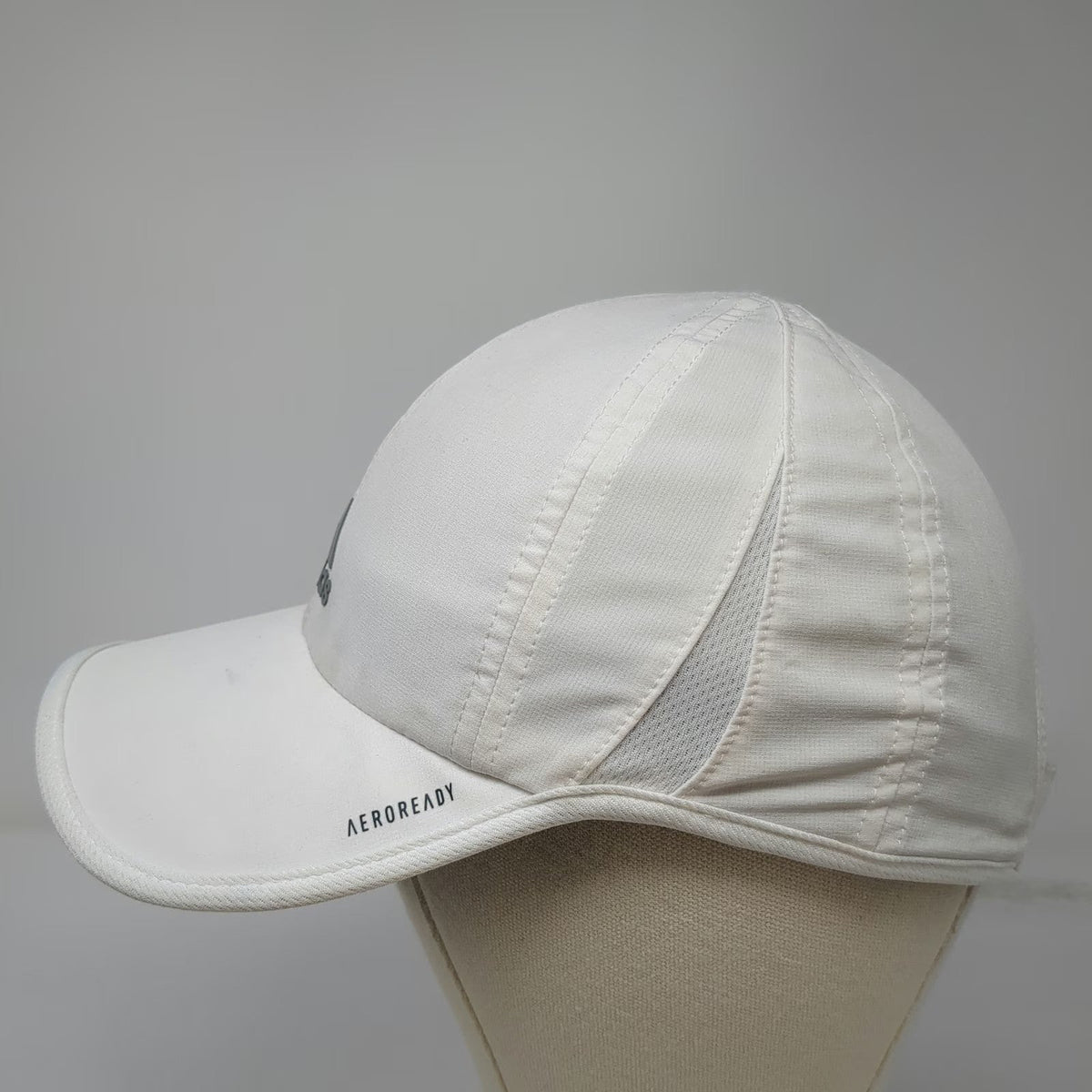 Adidas White OSFM Baseball Cap Aeroready Mesh Performance Strapback Sport Hat