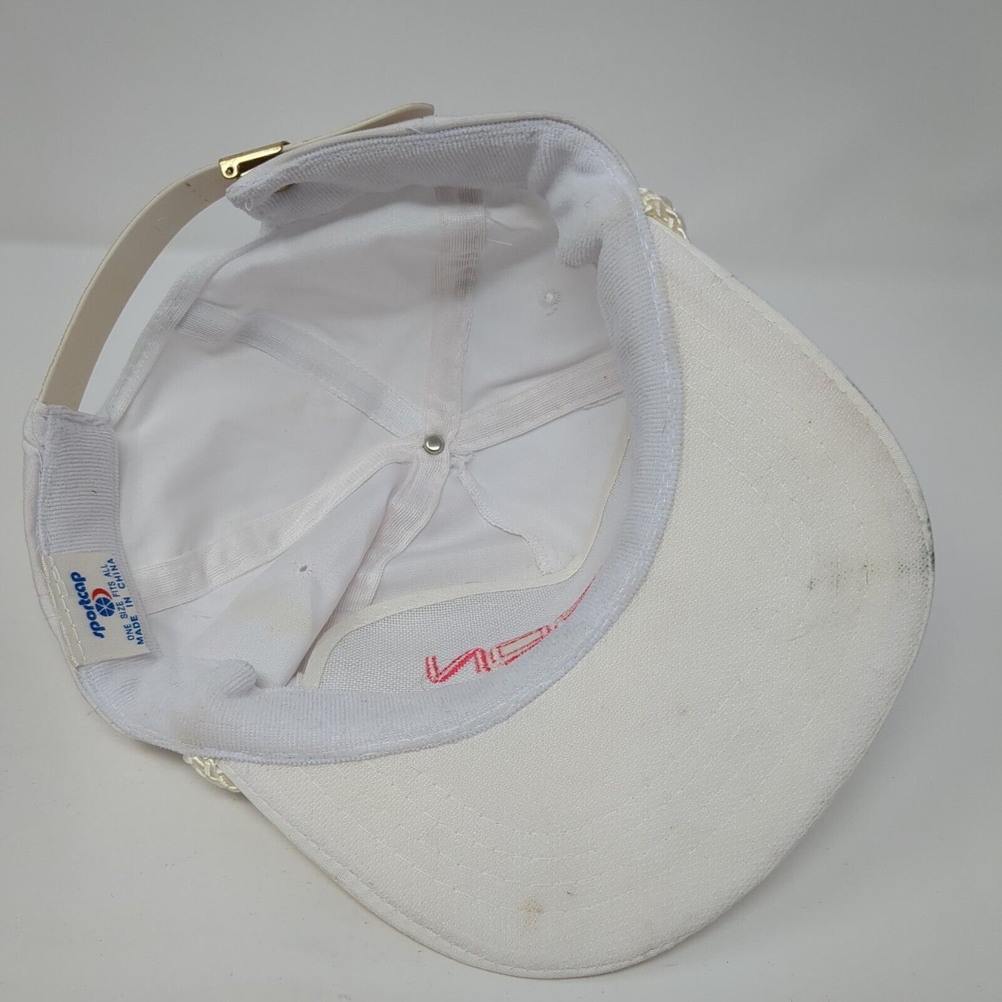 Micron Slideback Hat White One Size Adjustable Rope 6 Panel Sportcap